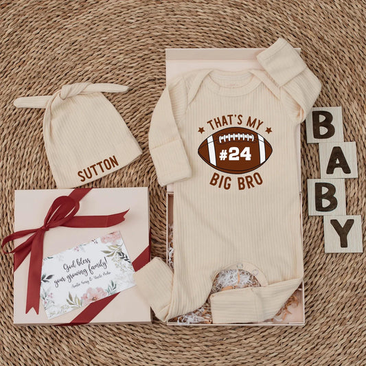That's My Big Bro Football Baby Bodysuit #24 Newborn Outfit Game Day Sports Baby Clothes