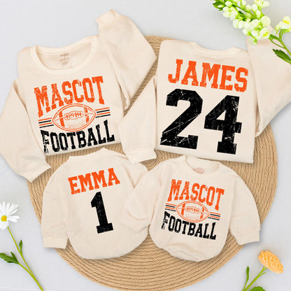 Custom Football Mom Sweatshirt Team Name Number Game Day High School Football Fan Apparel Proud Cozy Spirit Wear Gift for Her
