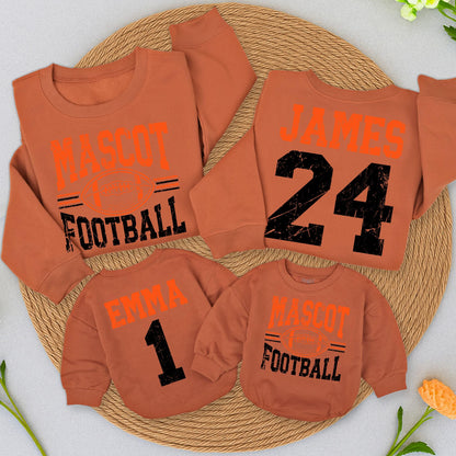 Custom Football Mom Sweatshirt Team Name Number Game Day High School Football Fan Apparel Proud Cozy Spirit Wear Gift for Her