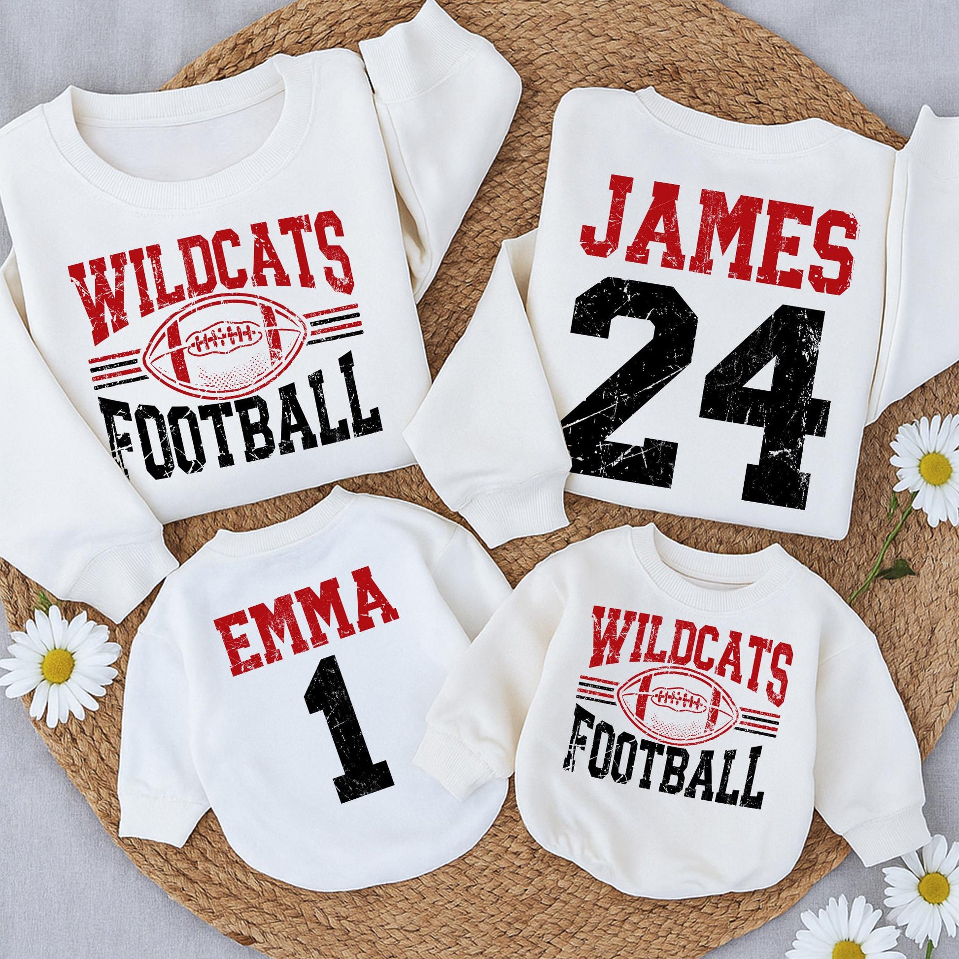 Custom Football Mom Sweatshirt Team Name Number Game Day High School Football Fan Apparel Proud Cozy Spirit Wear Gift for Her