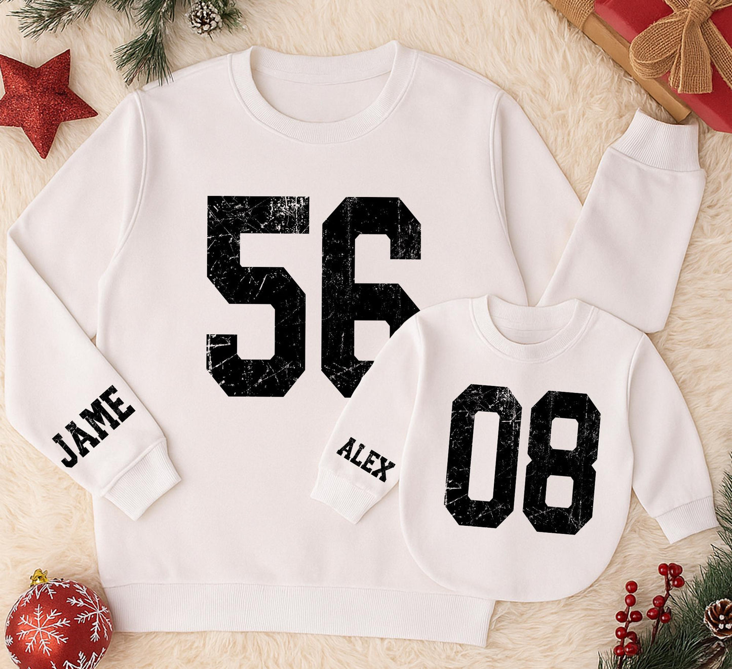 Personalized Mama Mini Name Number Sweatshirts Custom Distressed Sporty School Team Gameday Mascot Outfits Vintage Feel Mother Daughter Gift