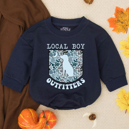 Southern Boy Mallard Duck Hunting Romper Vintage Camo Dog Silhouette Baby Outfit Outdoor Adventure Gift for Little Hunters