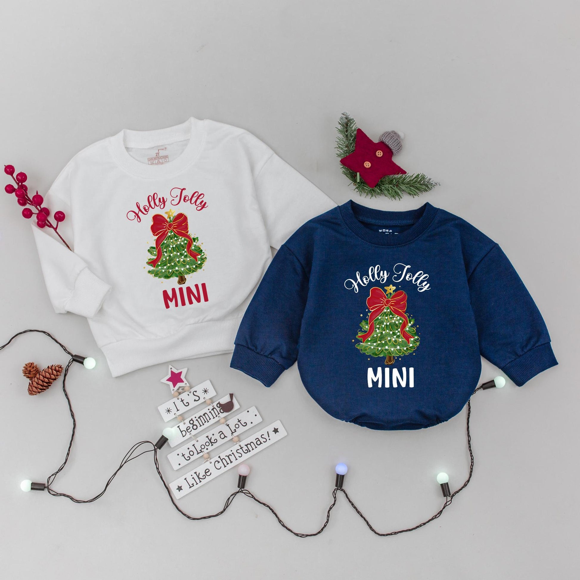 Holly Jolly Mama & Mini Matching Christmas Sweatshirts, Festive Family Holiday Sweaters, Cute Mommy and Me Xmas Outfit, First Christmas Gift Idea (138 chars)
