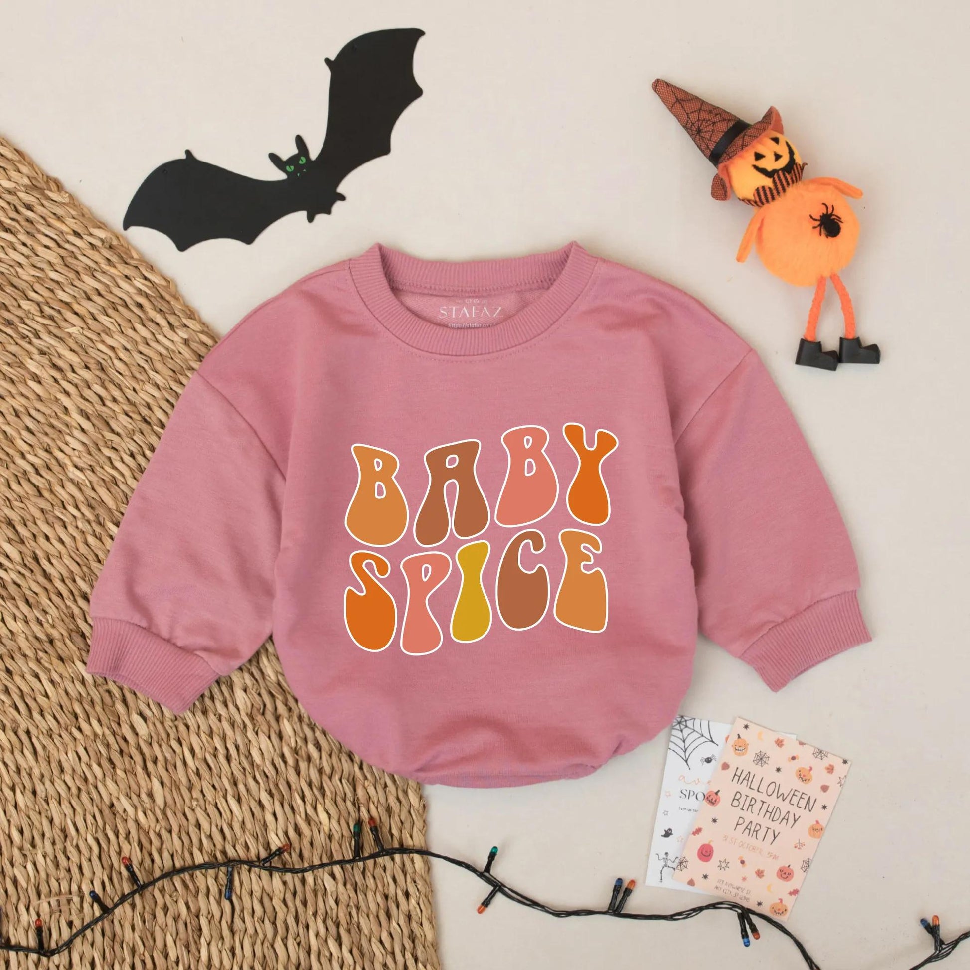Baby Spice Fall Bubble Romper Toddler Girl Outfit, Retro 70s Autumn Colors, Infant Thanksgiving Clothes, Pumpkin Patch Gift