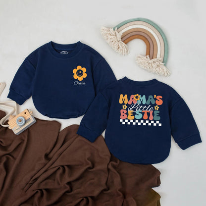 Custom Olivia Bodysuit & Mama's Little Bestie Romper Set, Baby Girl Outfit, Personalized Baby Shower Gift, Cute Clothes