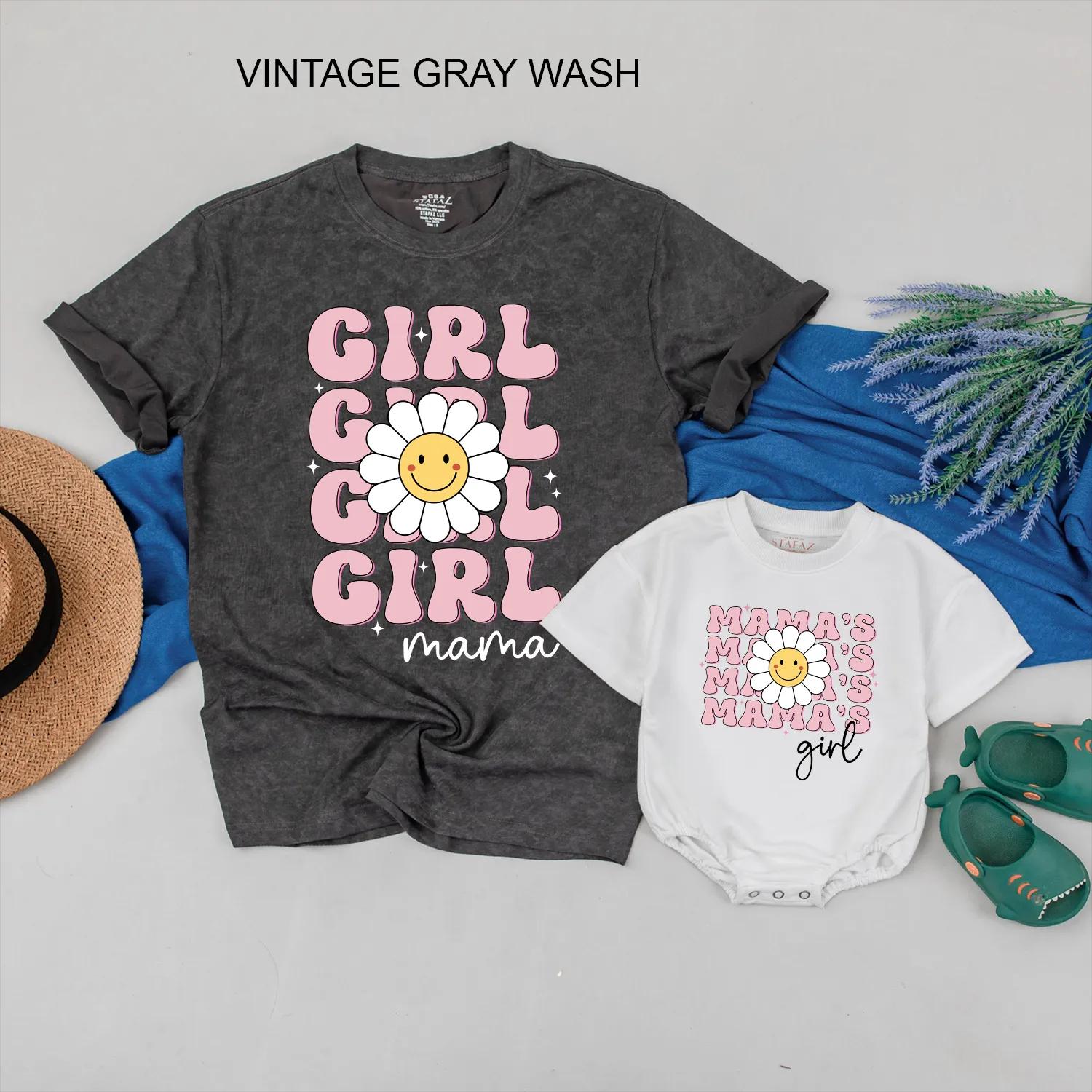 Mama and Mini Daisy Flower Matching Shirts Cute Pink Retro Mom Baby Outfits Mother's Day Gift