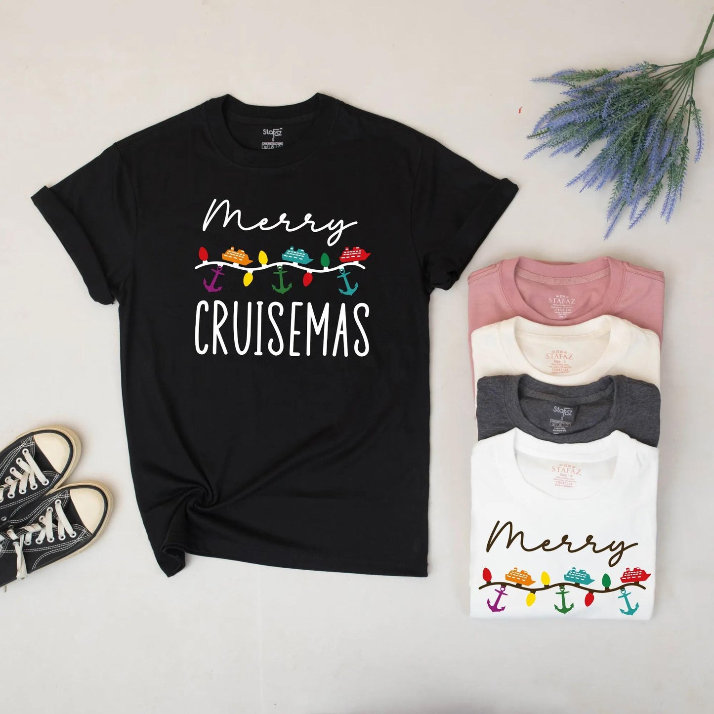 Merry Cruisemess Family Holiday Lights Cruise Sweatshirt Custom Family Christmas Cruise Vacation Fun