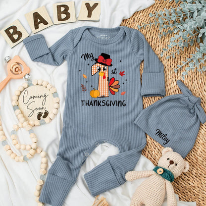 My 1st Thanksgiving Baby Bodysuit Cute Turkey Design Fall Newborn Clothes Festive Baby Shower Gift Adorable Baby Boy Girl Outfit