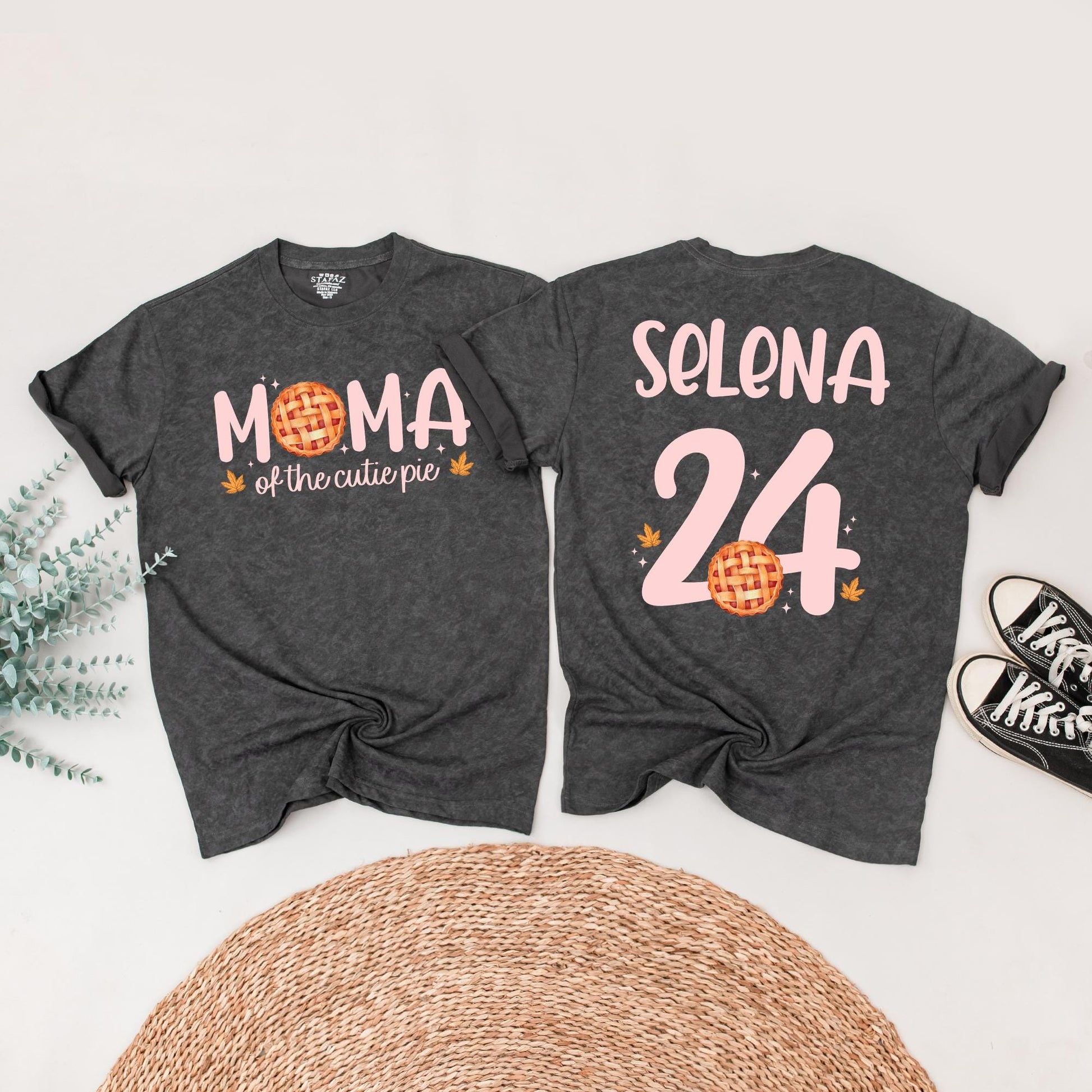 One Cutie Pie Thanksgiving First Birthday Shirt, Sweet Fall Outfit for Baby Girl, Matching Family Tee, Autumn Leaves Pie Design, One Year Old Gift