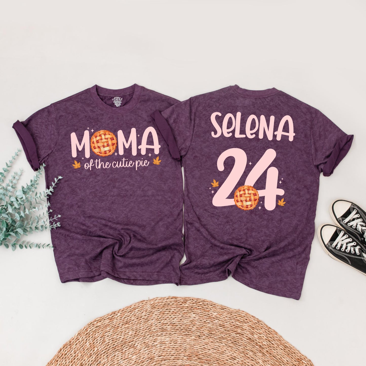 One Cutie Pie Thanksgiving First Birthday Shirt, Sweet Fall Outfit for Baby Girl, Matching Family Tee, Autumn Leaves Pie Design, One Year Old Gift