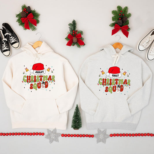 Personalized Christmas Squad Crewneck Sweatshirt for Emily or Ashley Matching Family Holiday Group Outfit 2025