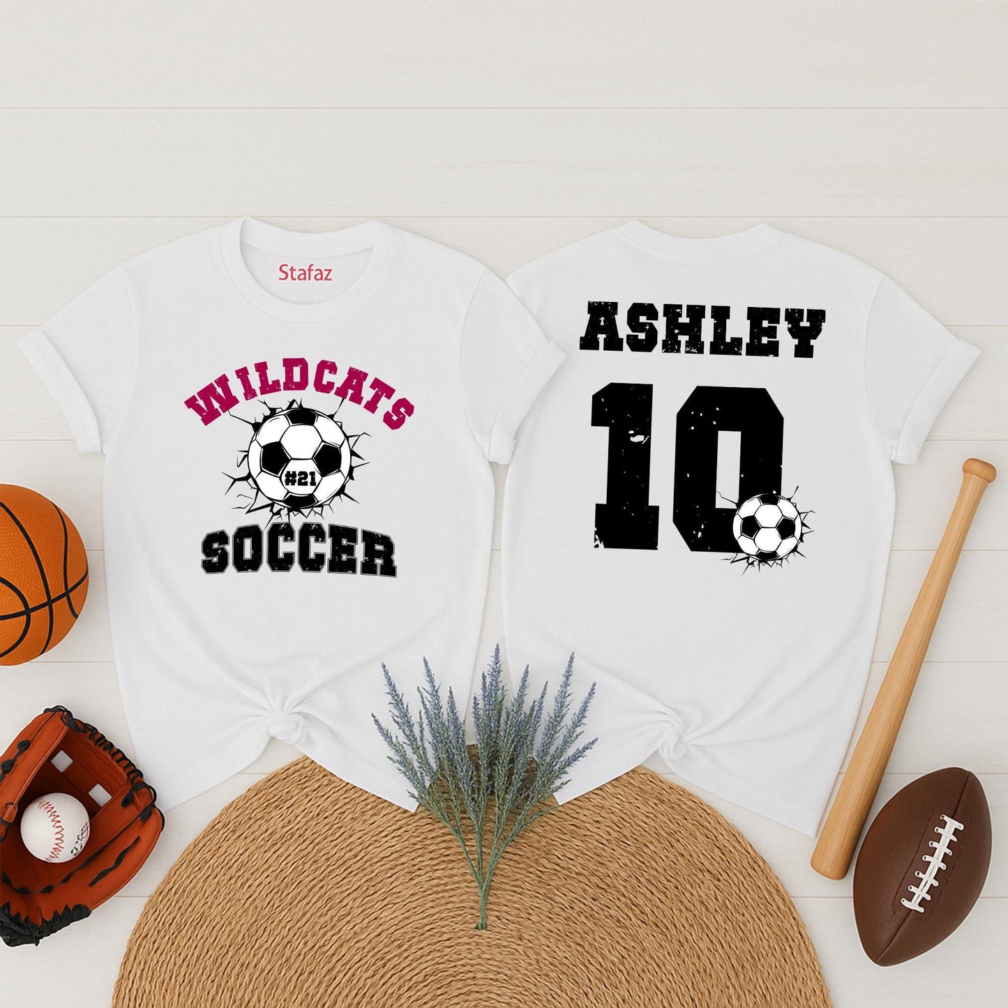 Custom Soccer Team Shirt with Name and Number: Personalized Soccer Mom Gift, Fan Tee, Soccer Number Color