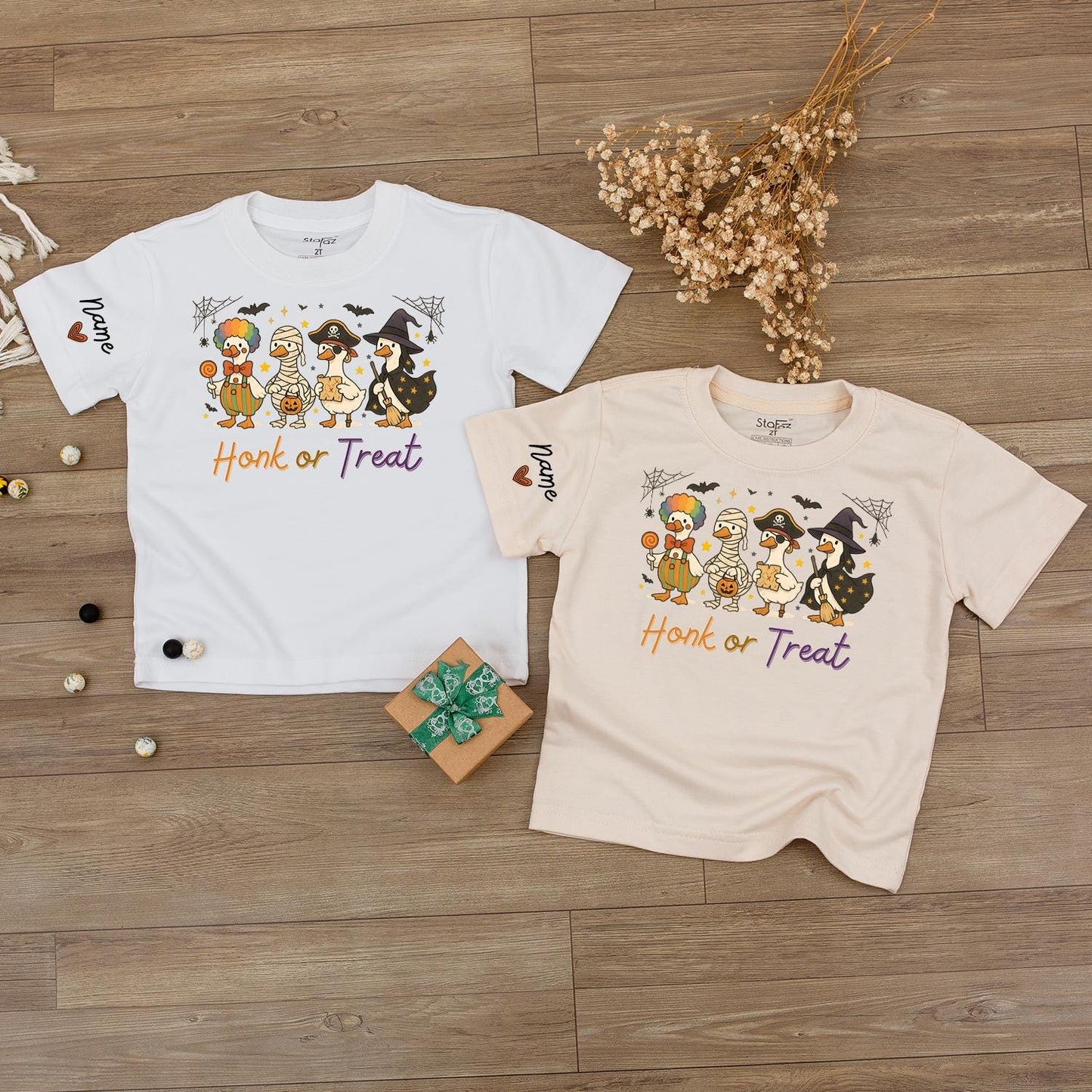 Custom Baby Halloween Sweatshirt with Adorable Cartoon Duck Costumes Trick or Treat Spooky Fall Pullover for Toddlers and Infants Personalized Holiday Gift