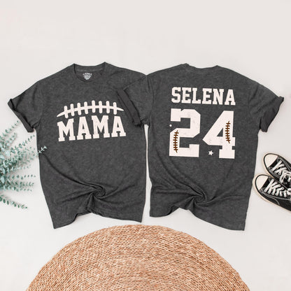 Mama & Me Football Birthday Shirts Custom Name Number Family Matching Outfits 24 01 One Touchdown Season Game Day Gift