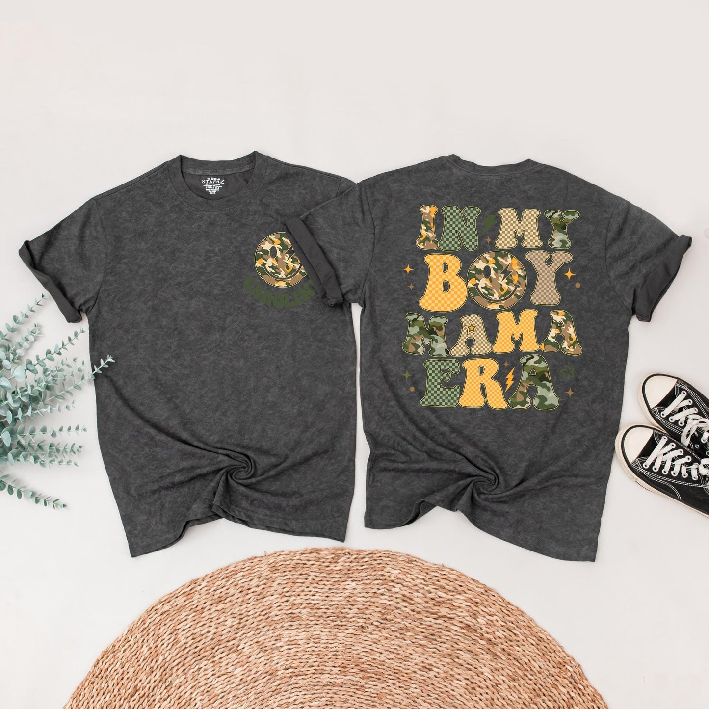 Matching In My Boy Mama Era Family Shirts & Baby Boy Romper Custom Mommy and Me Outfits, Retro Design, Gift for Mom & Son