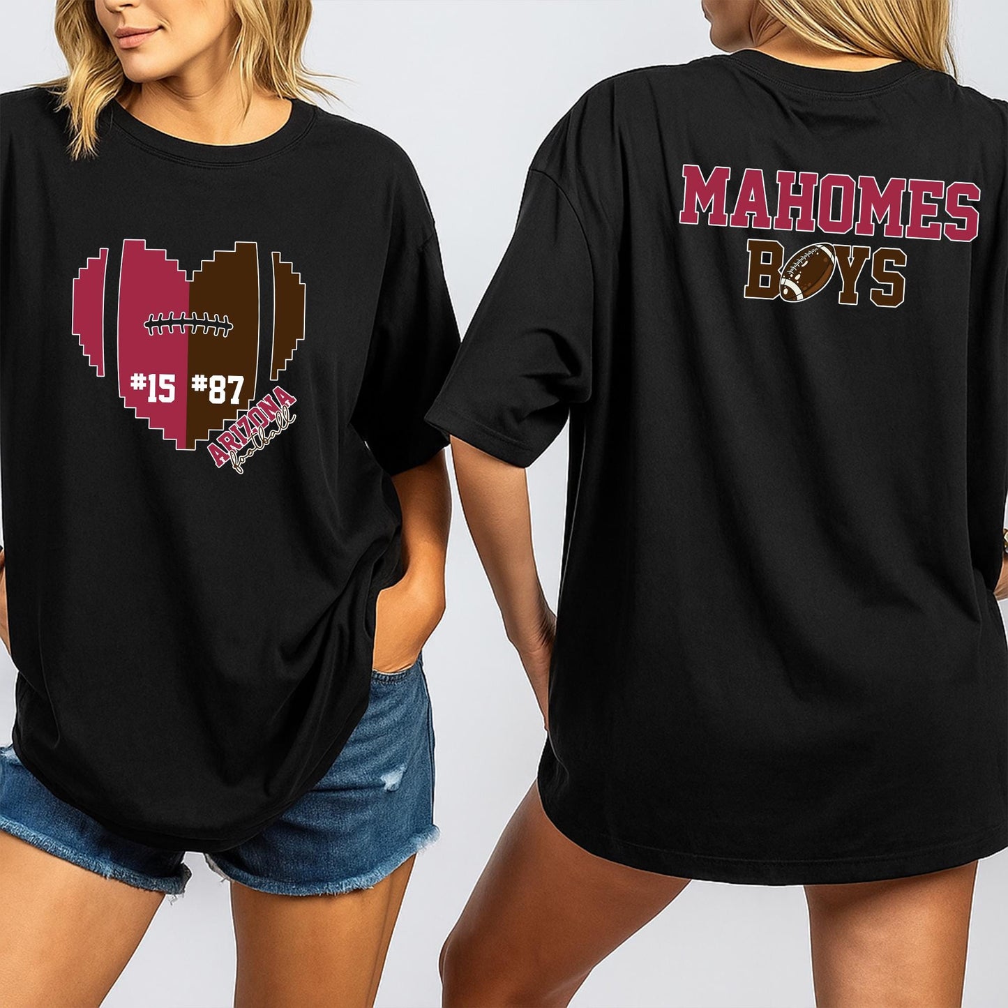 Custom Football Mom Sweatshirt, Personalized Name & Number Heart Design, Game Day Shirt, His Biggest Fan, Football Nana, School Mascot, Sons Boys Athletes