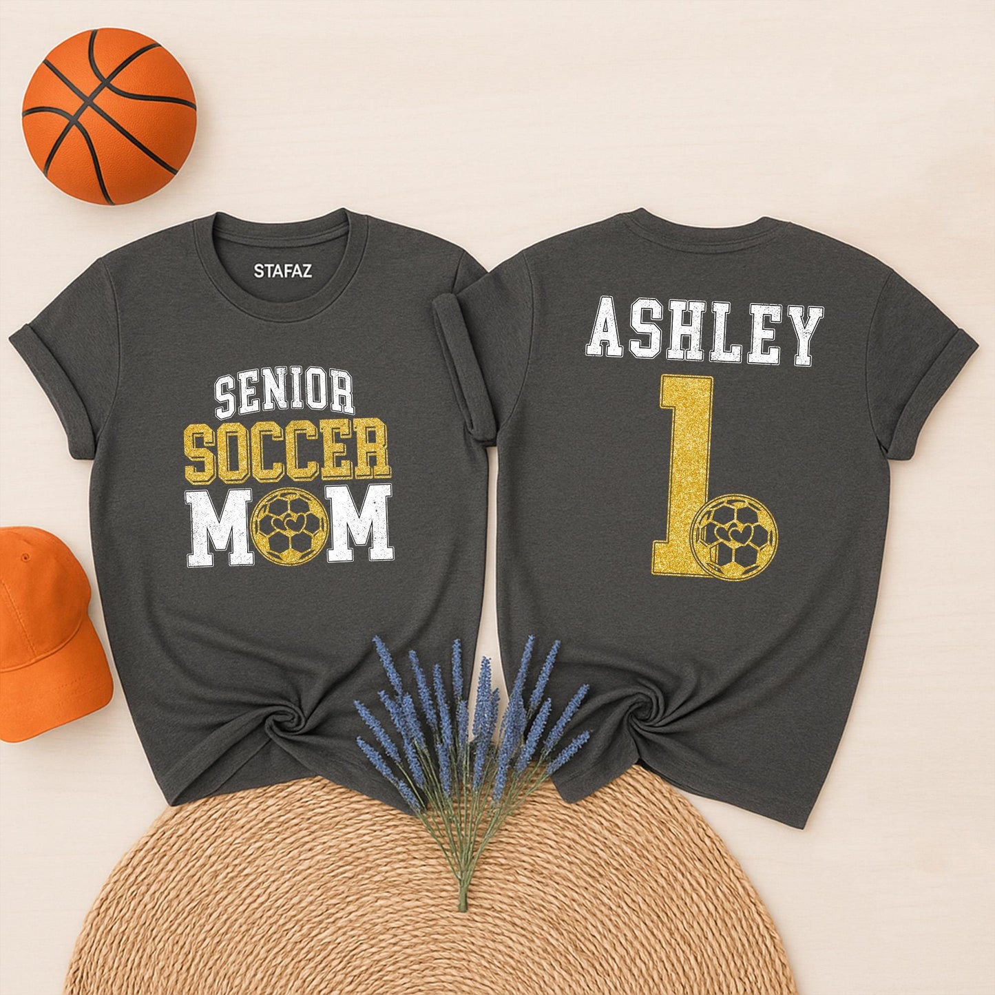 Personalized Senior Soccer Mom 2026 Shirt, Custom Name & Number Tee, Graduation Gift, Game Day Soccer Season, Proud Mom, Senior Night Apparel (139 chars)