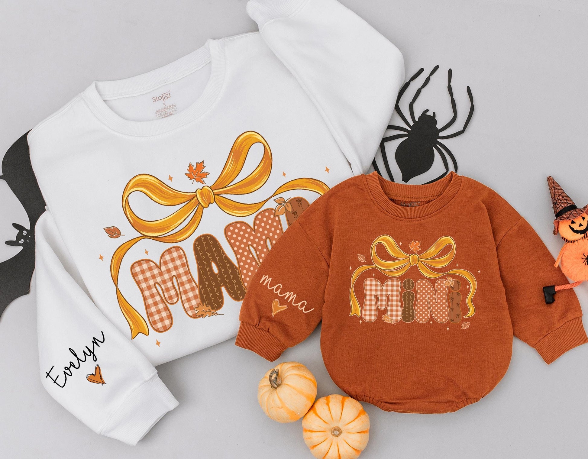 Custom Groovy Mama and Mini Matching Fall Sweatshirts Autumn Family Soft Comfortable Mom Baby Toddler Thanksgiving Outfits