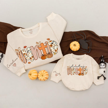 Matching Auntie & Mini Pumpkin Season Sweatshirts: Cozy Fall Outfit for Aunt and Baby, Thanksgiving Mommy and Me Sweaters, Autumn Comfort