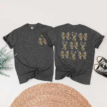 The Big One First Birthday Hunting Family Matching Camo Shirts for Mom Dad Baby Playful Deer Bow Silhouette Harper Design Rustic Celebration