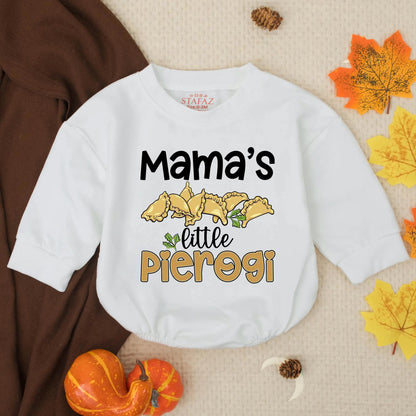 Mama's Little Pierogi Baby Romper, Funny Foodie Gift, Cute Baby Outfit, Whimsical Baby Clothes, Golden Yellow Pierogi, Baby Shower Gift, Baby Girl Boy 137