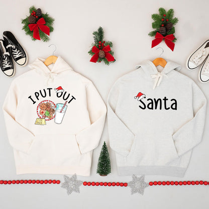 I Put Out for Santa Matching Couple Sweatshirts: Funny Christmas Sweaters for Husband & Wife, Holiday Matching Outfits, Cute Xmas Couple Sweaters, Xmas Gift
