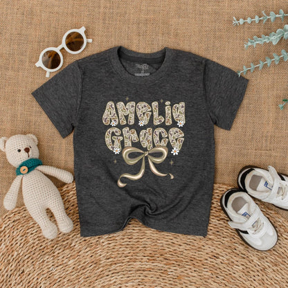 Personalized Amelia Grace Camo Baby Romper, Hunting Outfit with Bow and Flowers, Custom Newborn Girl Clothes, Muted Green, Woodland Shower Gift 135