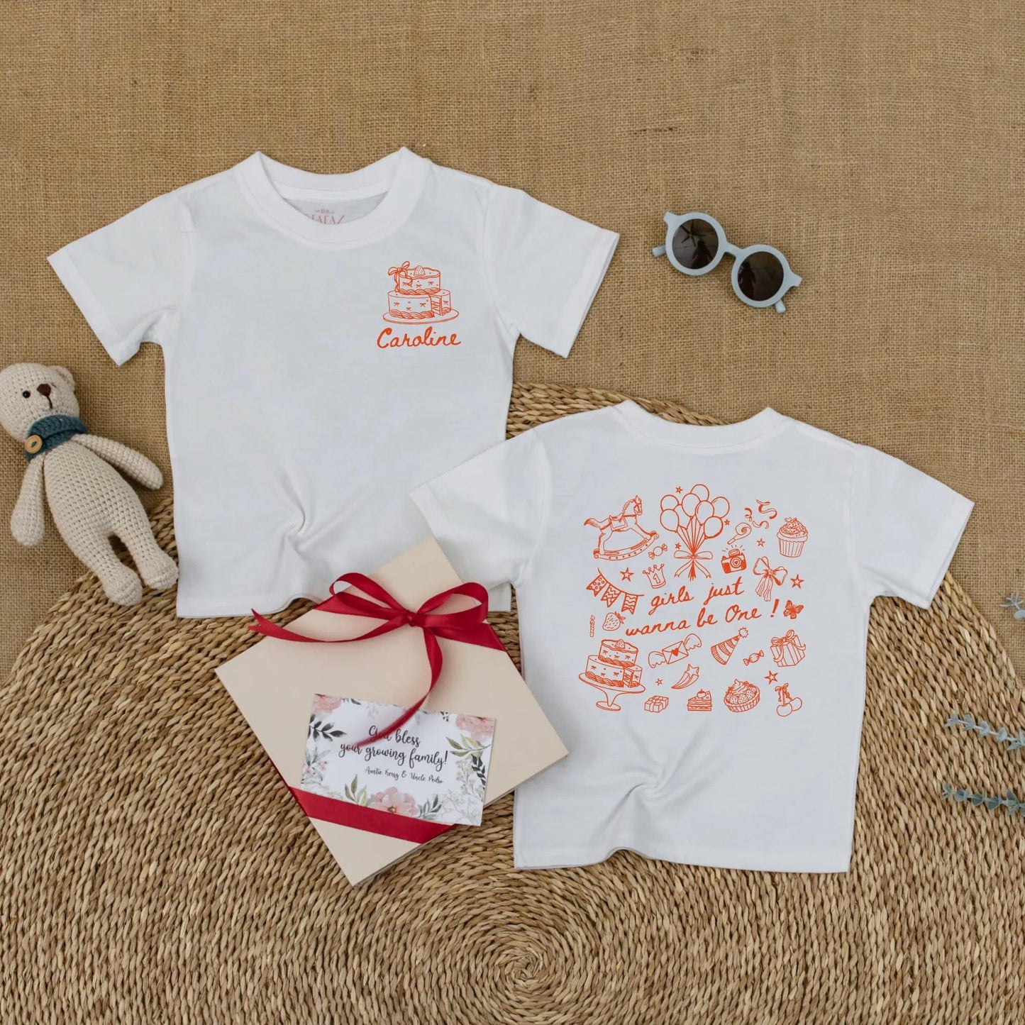 Caroline's 1st Birthday Romper: Custom Baby Girl Outfit with Cake & Balloons, First Birthday Party Gift, 'Girls Just Wanna Be One!' Design, Smash Cake Photo