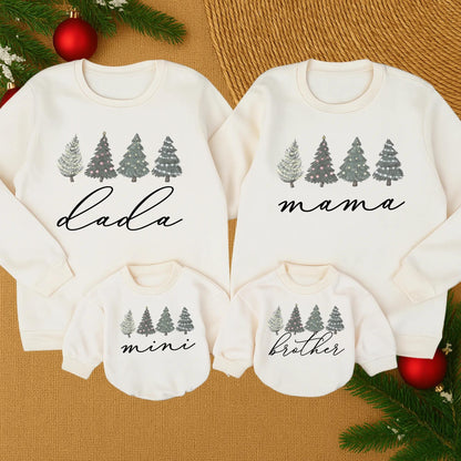 Matching Family Christmas Sweatshirts, Mama Mini Tree Design, Cute Holiday Gift, Mommy Dad & Me Festive Outfits, Christmas 2025