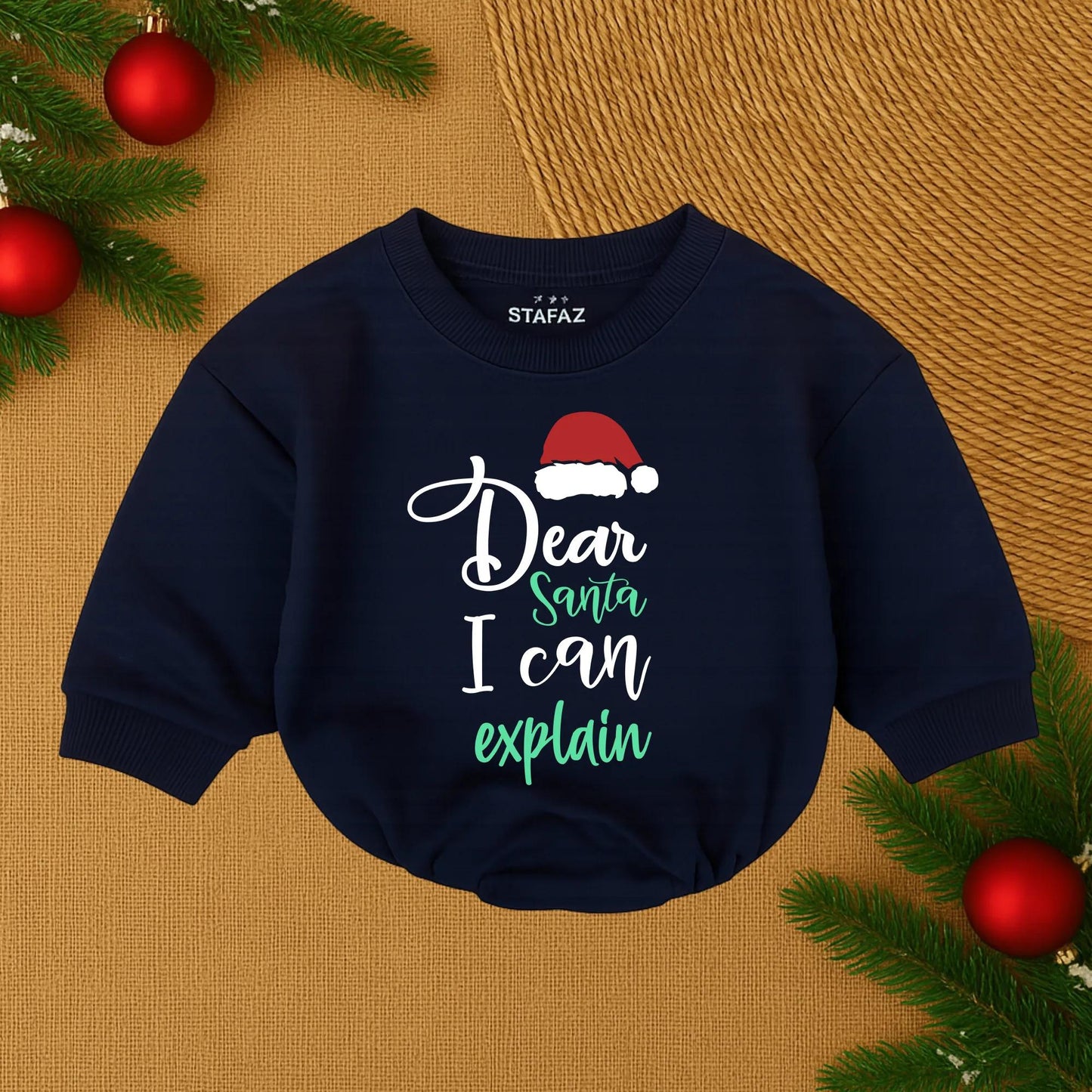 Dear Santa I Can Explain Funny Personalized Christmas Bubble Romper Baby Infant Boy Girl My First Holiday Outfit Soft Cotton Newborn Gift