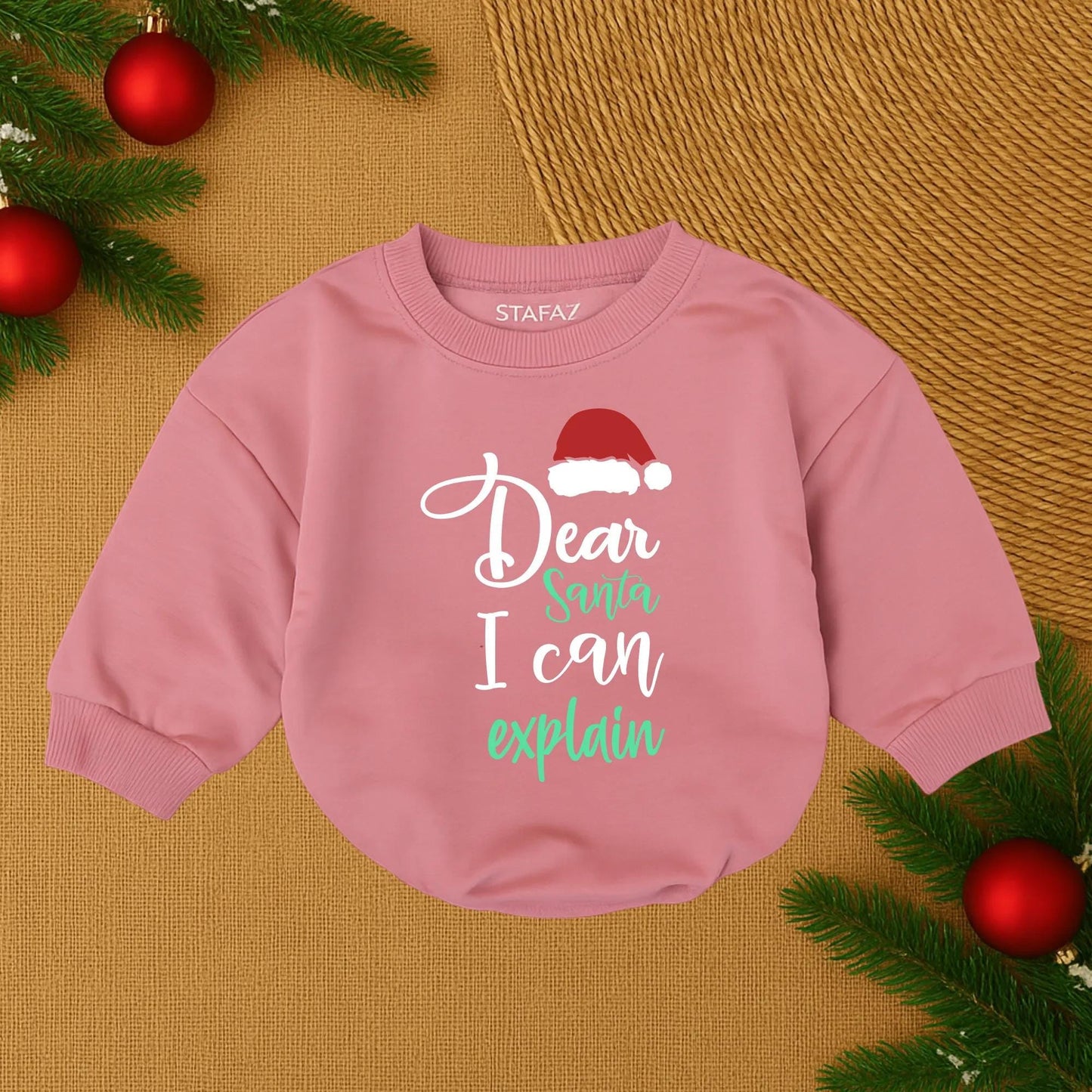 Dear Santa I Can Explain Funny Personalized Christmas Bubble Romper Baby Infant Boy Girl My First Holiday Outfit Soft Cotton Newborn Gift
