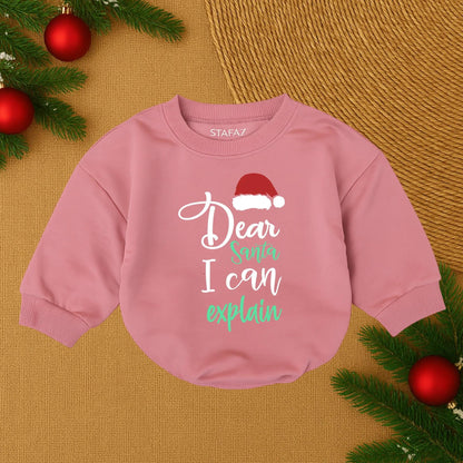 Dear Santa I Can Explain Funny Personalized Christmas Bubble Romper Baby Infant Boy Girl My First Holiday Outfit Soft Cotton Newborn Gift