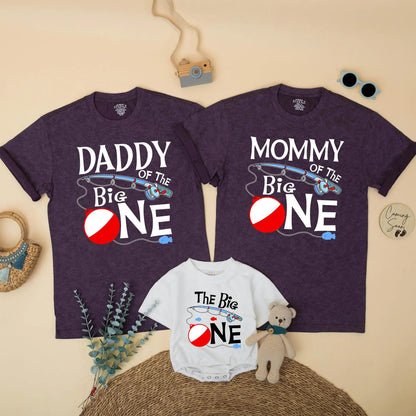 The Big One Fishing Matching Family Birthday Shirts, O-Fish-Ally One, Reel Cool First Birthday Party, Brother, Mommy, Daddy, Blue Fish, Red Bobber (138)