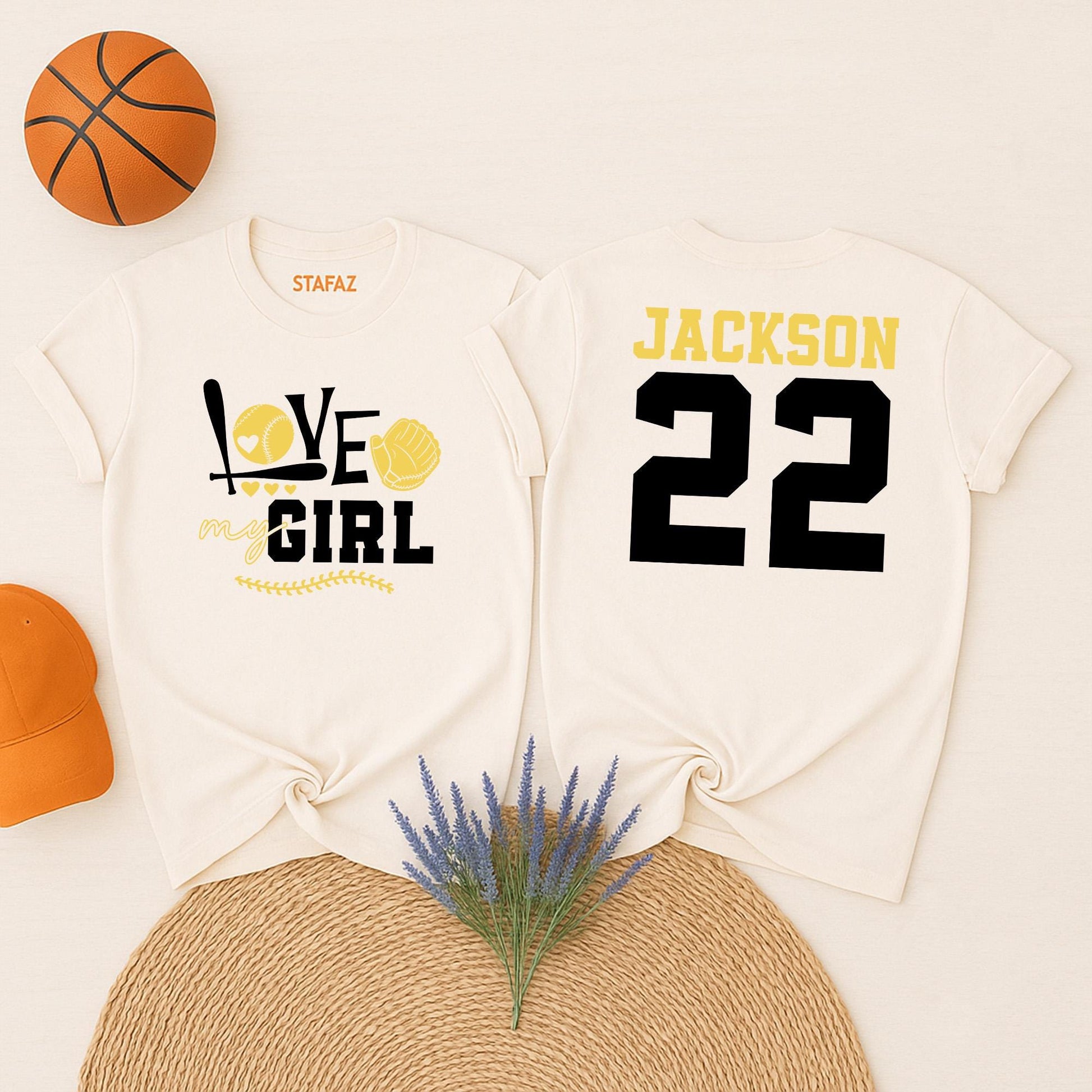 Love My Girl Softball Mom Shirt Personalized Name Number Player Softball Family Spirit Wear Game Day Gift