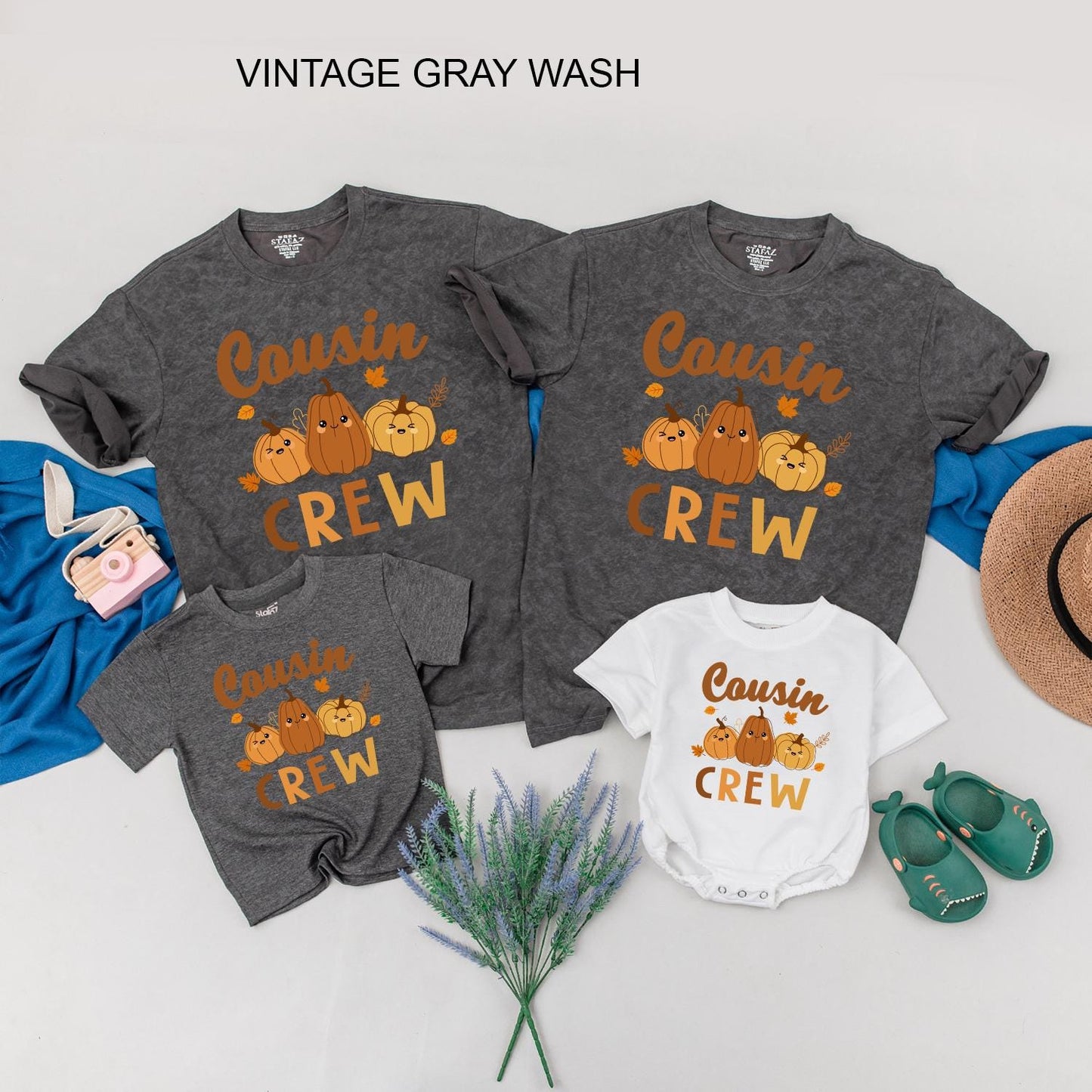 Cousin Crew Pumpkin Patch Kids Tee, Retro Fall Family Matching Shirt, Little Pumpkin Thanksgiving Outfit, Cute Toddler Autumn Party Clothes, Brown Orange
