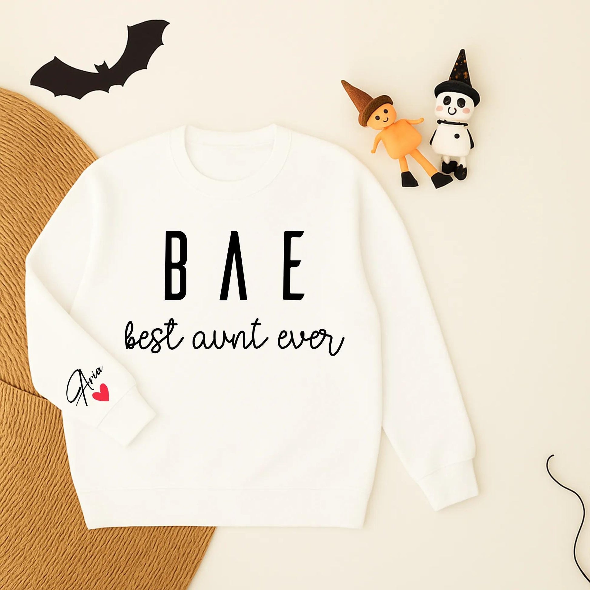 Best Aunt Ever Sweatshirt BAE Design, Personalized Auntie Gift with Name, Cool Aunt Shirt, Great Aunt Clothing, Future Aunt Era, Comfortable Cotton Blend