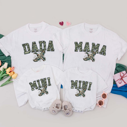 Matching Dada Mama Mini Camo Family Shirts, Duck Camouflage Outfit, Custom Christmas Gift, Baby Toddler Boy Girl