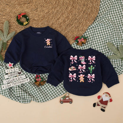Caroline's Western Christmas Bow Romper for Baby Girl | Pink & Green Holiday Bodysuit, Cute Cowboy Xmas Outfit