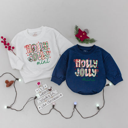 Holly Jolly Mama and Mini Matching Sweatshirts Vintage Christmas Design Family Holiday Outfits Soft Cozy