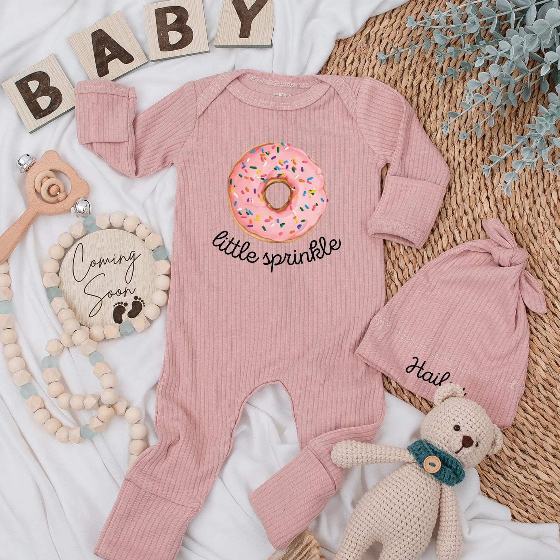Little Sprinkle Baby Bodysuit, Cute Donut Outfit, Newborn Gift, Baby Girl Clothes, Sweet Baby Shower Gift, Funny Food Baby Clothes