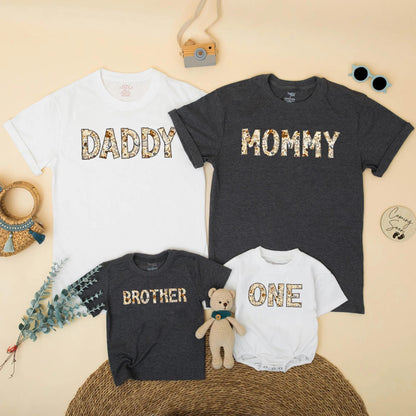 Custom Let's Pawty Puppy Birthday Matching Family Shirts Dog Themed Paw Print Mommy Daddy Brother One Boy First Birthday Party Celebration Gift