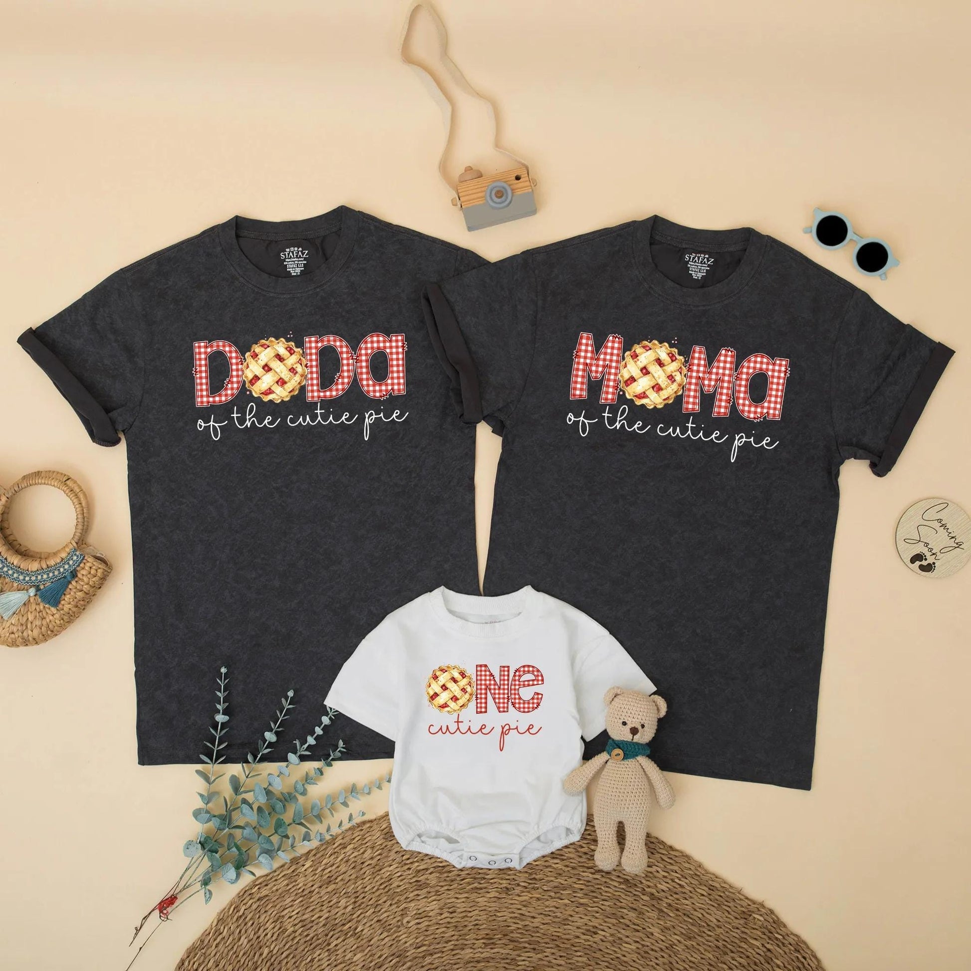 Cutie Pie Birthday Matching Family Shirts, Pie Theme First Birthday Outfit, Autumn Thanksgiving Baby Bodysuit, Dada Mama Brother One 1st Birthday 