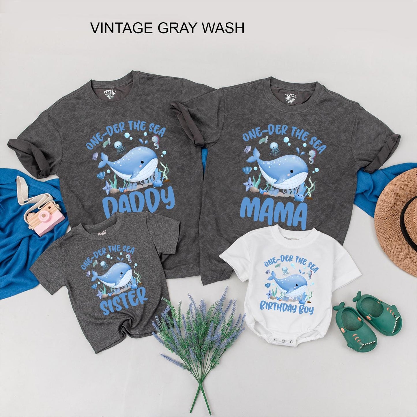 Oneder The Sea Birthday Boy Shirt, Ocean Animals First Birthday Outfit, Cute Under the Sea Party Tee, Whale Baby Shirt, Family Matching Available