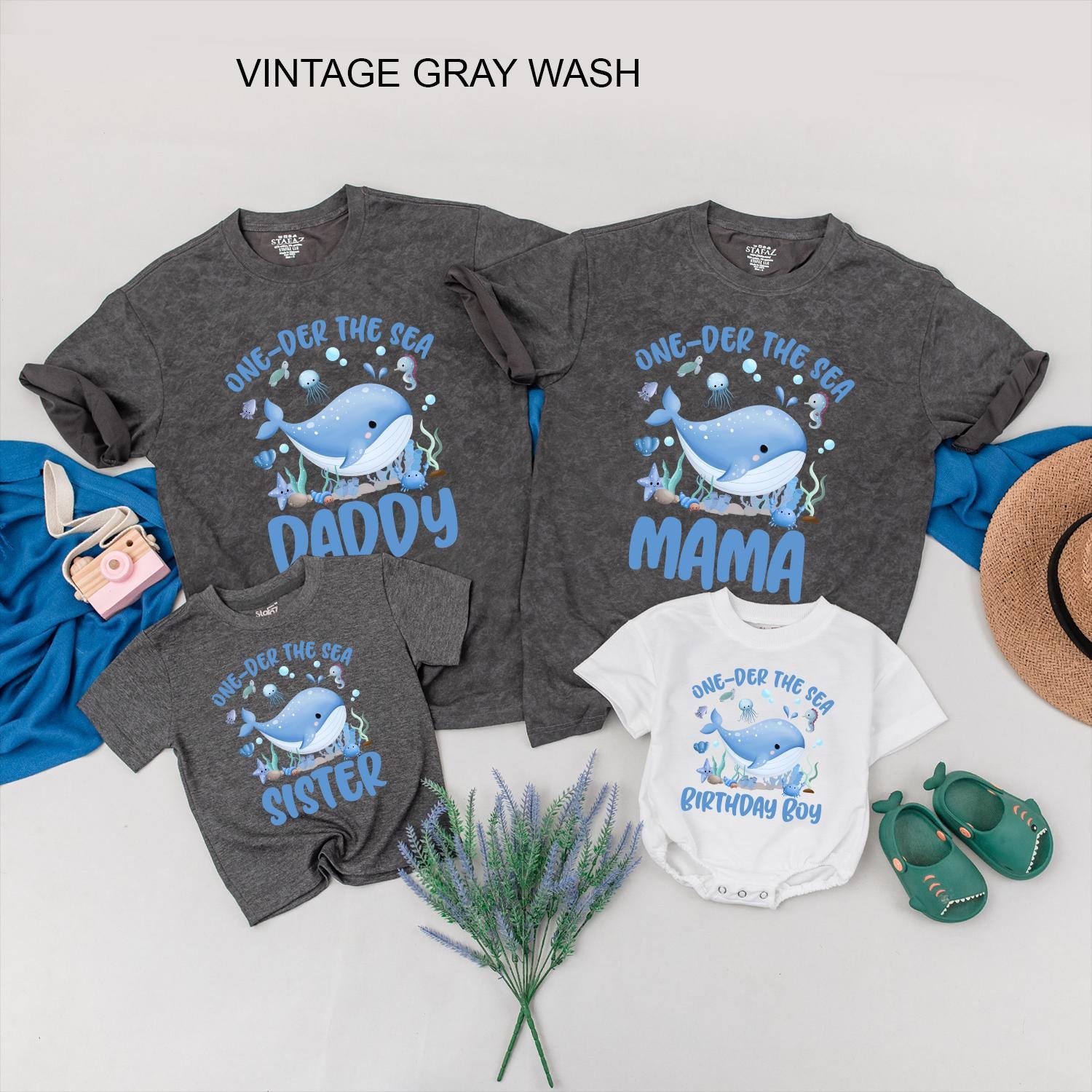 Oneder The Sea Birthday Boy Shirt, Ocean Animals First Birthday Outfit, Cute Under the Sea Party Tee, Whale Baby Shirt, Family Matching Available