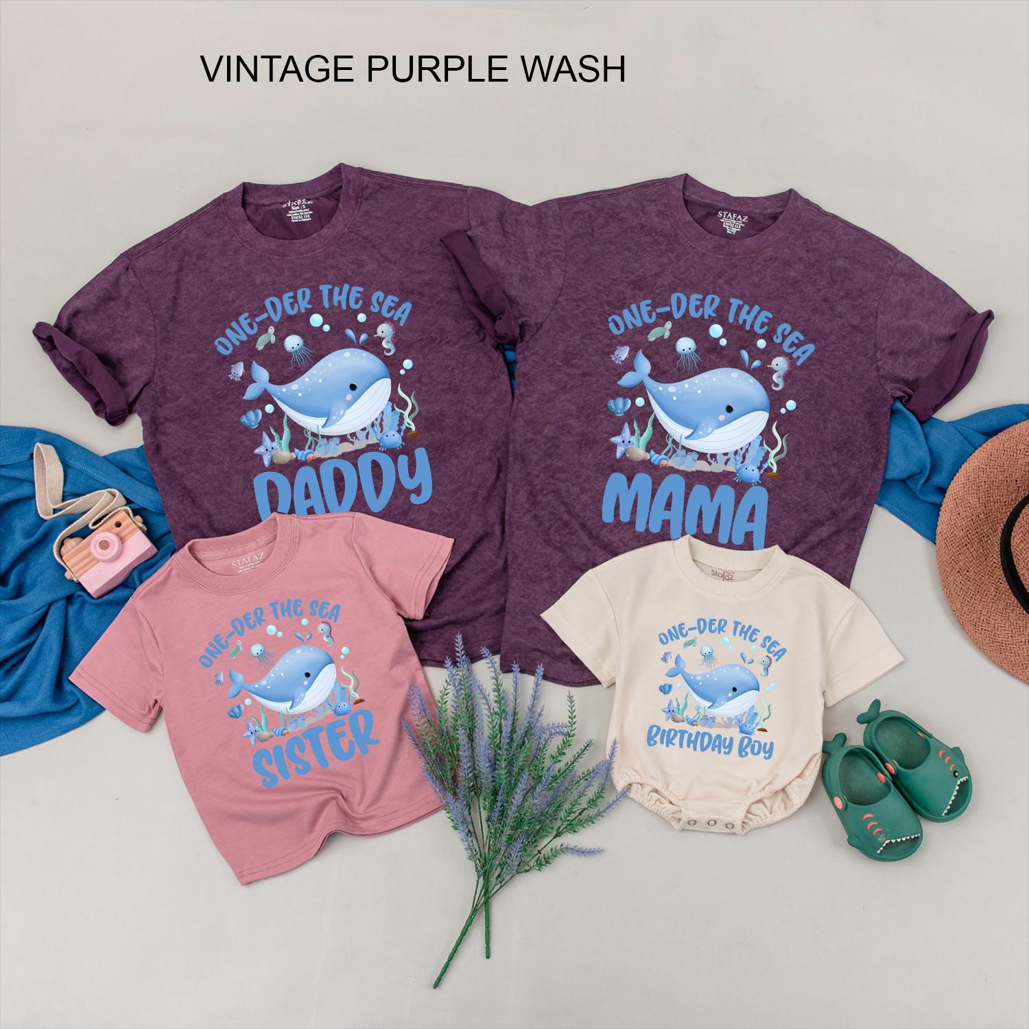 Oneder The Sea Birthday Boy Shirt, Ocean Animals First Birthday Outfit, Cute Under the Sea Party Tee, Whale Baby Shirt, Family Matching Available