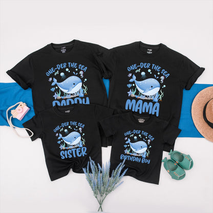 Oneder The Sea Birthday Boy Shirt, Ocean Animals First Birthday Outfit, Cute Under the Sea Party Tee, Whale Baby Shirt, Family Matching Available