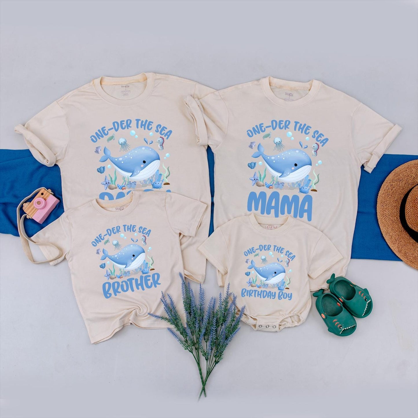 Oneder The Sea Birthday Boy Shirt, Ocean Animals First Birthday Outfit, Cute Under the Sea Party Tee, Whale Baby Shirt, Family Matching Available