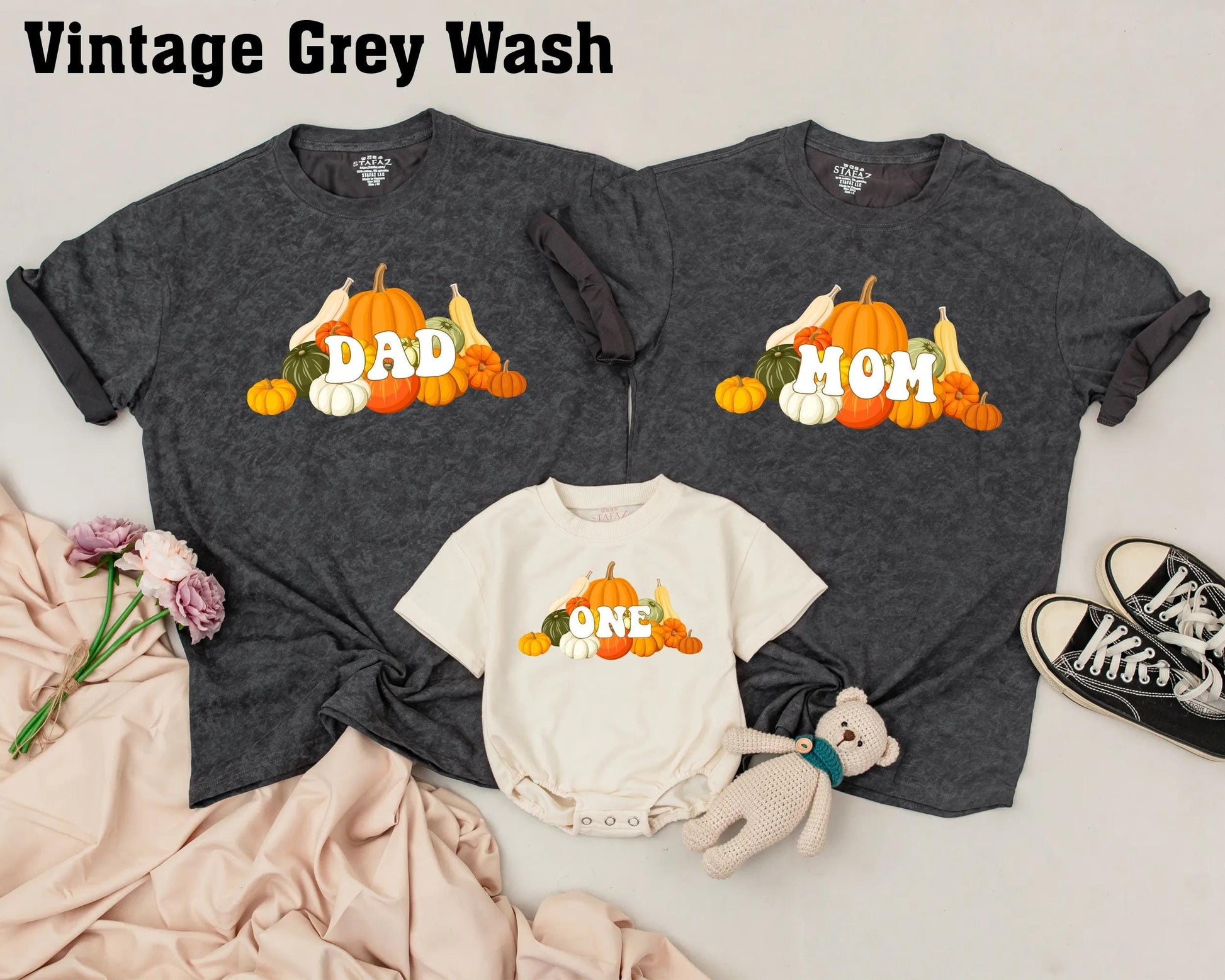 Matching Pumpkin Family Birthday Shirts, Fall Outfits for Dad Mom Sis One, Autumn Pumpkin Patch Party, 1st Birthday Gift, Personalized Pumpkins Design (138 chars)