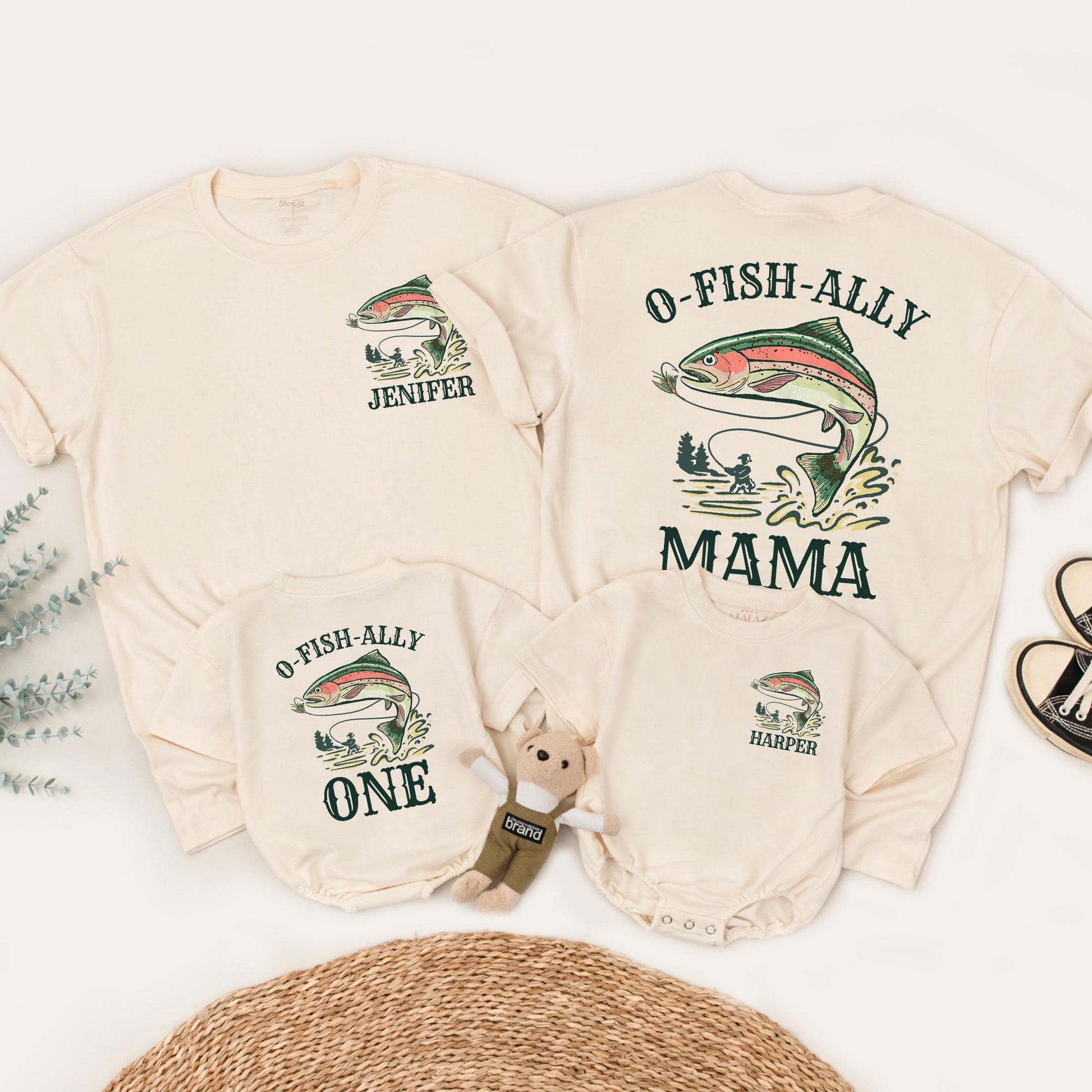 O-Fish-Ally One Birthday Shirt, Fishing First Birthday Outfit for Baby, Personalized with Name, Trout Graphic, Matching Family, Reel Cool Party 139