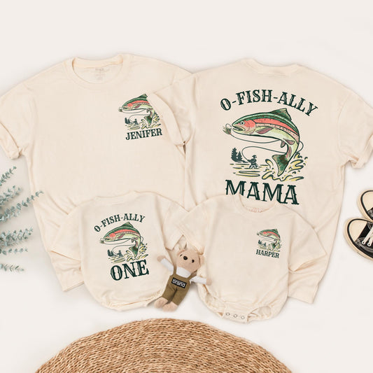 O-Fish-Ally One Birthday Shirt, Fishing First Birthday Outfit for Baby, Personalized with Name, Trout Graphic, Matching Family, Reel Cool Party 139